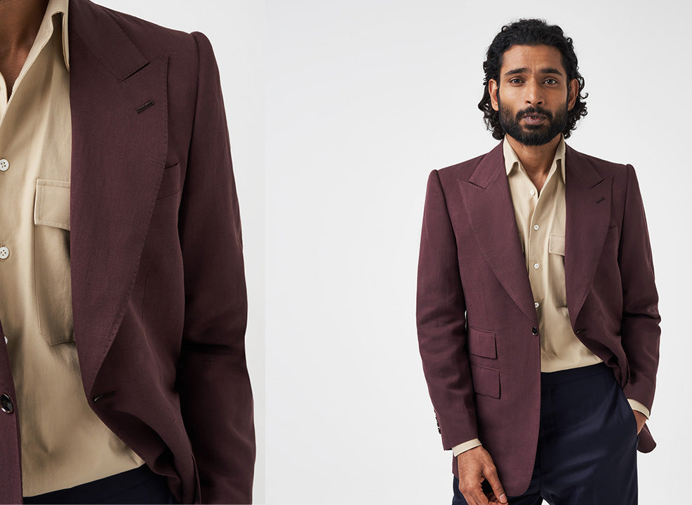 burgundy silk jacket