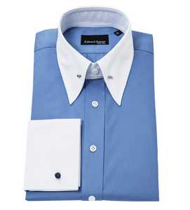 blue shirt white collar and cuffs uk