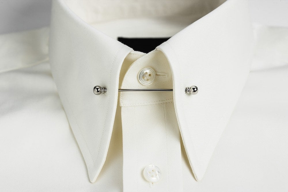 Ivory Slim-Fit Pin Collar Shirt from Edward Sexton