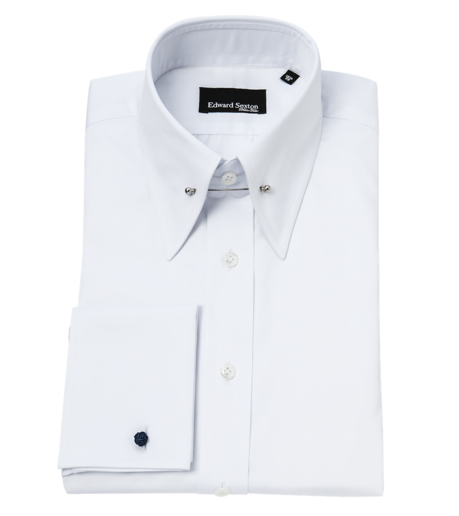 White Regular-Fit Pin Collar Shirt from Edward Sexton