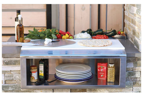 Alfresco Pizza and Garnish Rail with Shelf for Outdoor Kitchens at Grillscapes