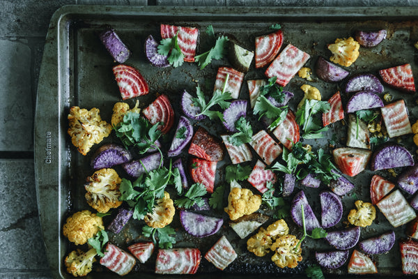 roasted vegetables on a sheet pan alternative pizza oven uses 