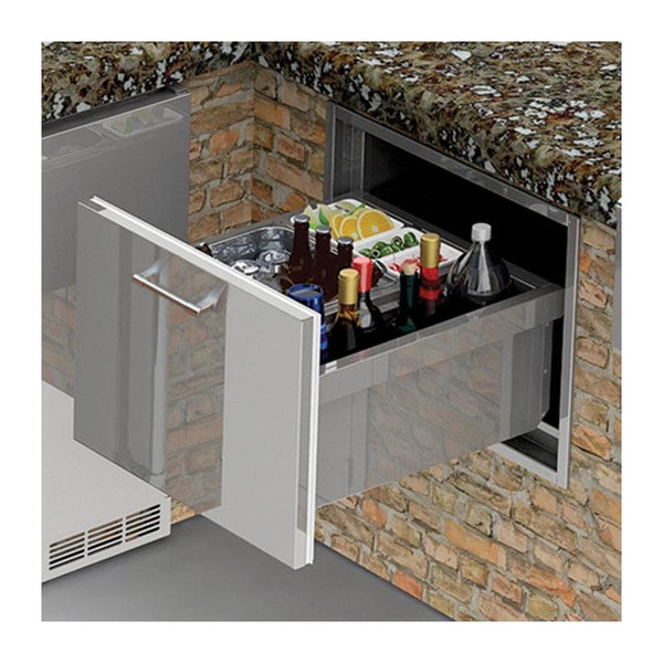 Alfresco 26Inch Insulated Under Counter Ice Drawer and Beverage Cente