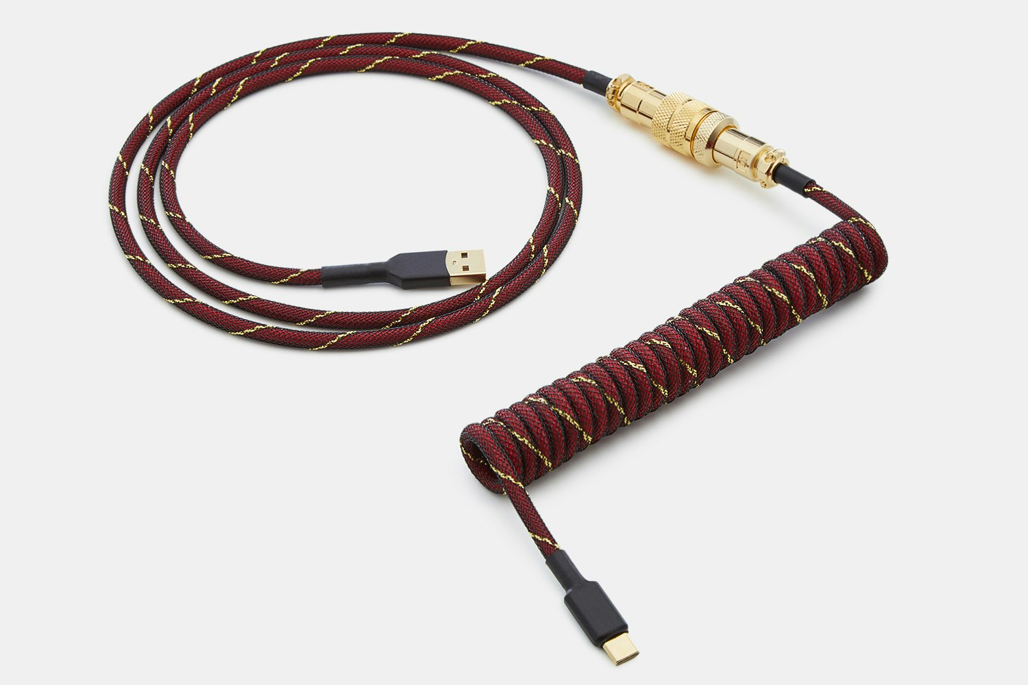 Mechcables Red Samurai Custom Coiled Aviator USB Cable