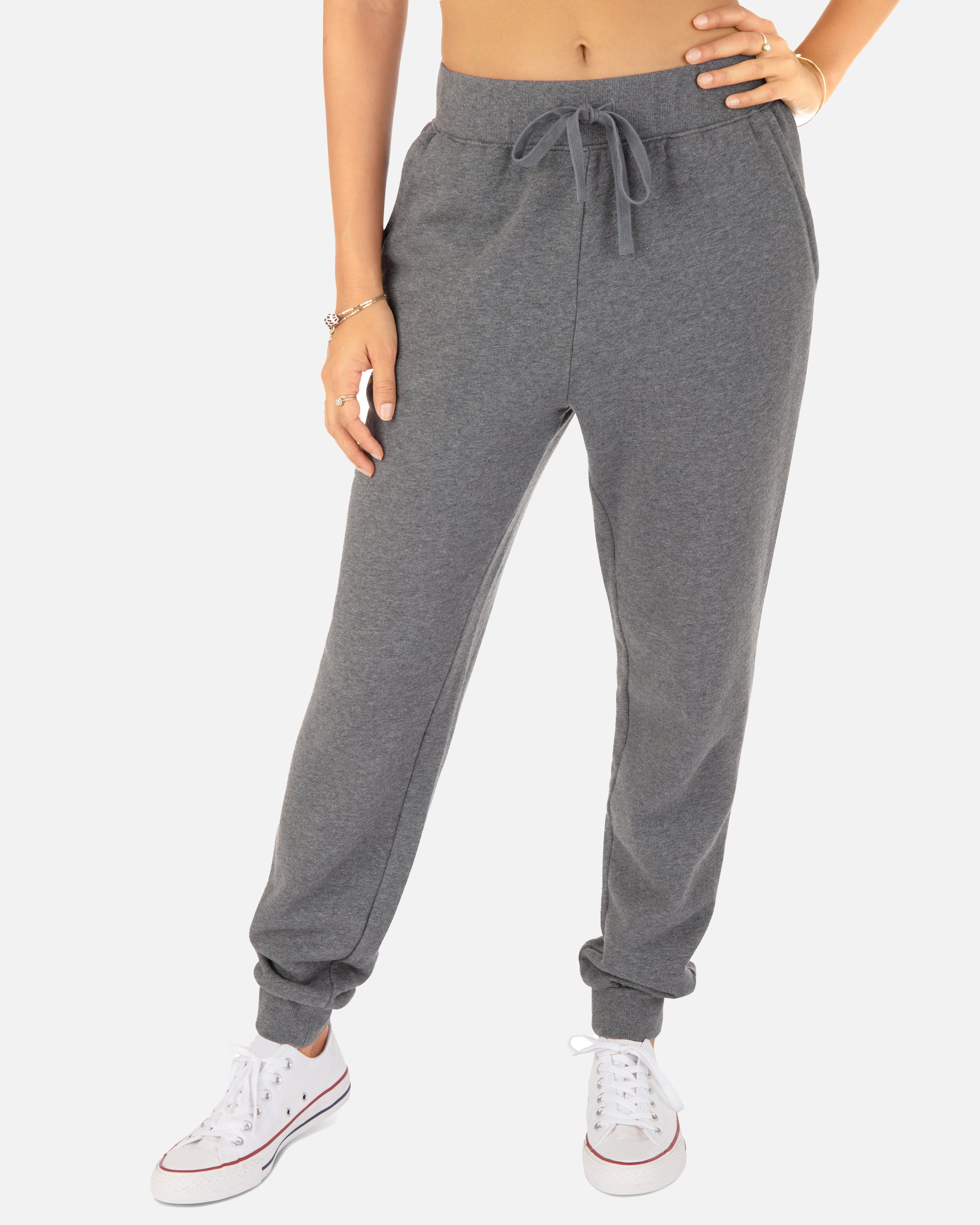 Medium Grey Heather  Women Ribbed Flare Lounge Pants – Jobedu Jordan