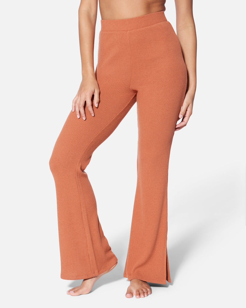 Ribbed waist flared pants - Pants - Women