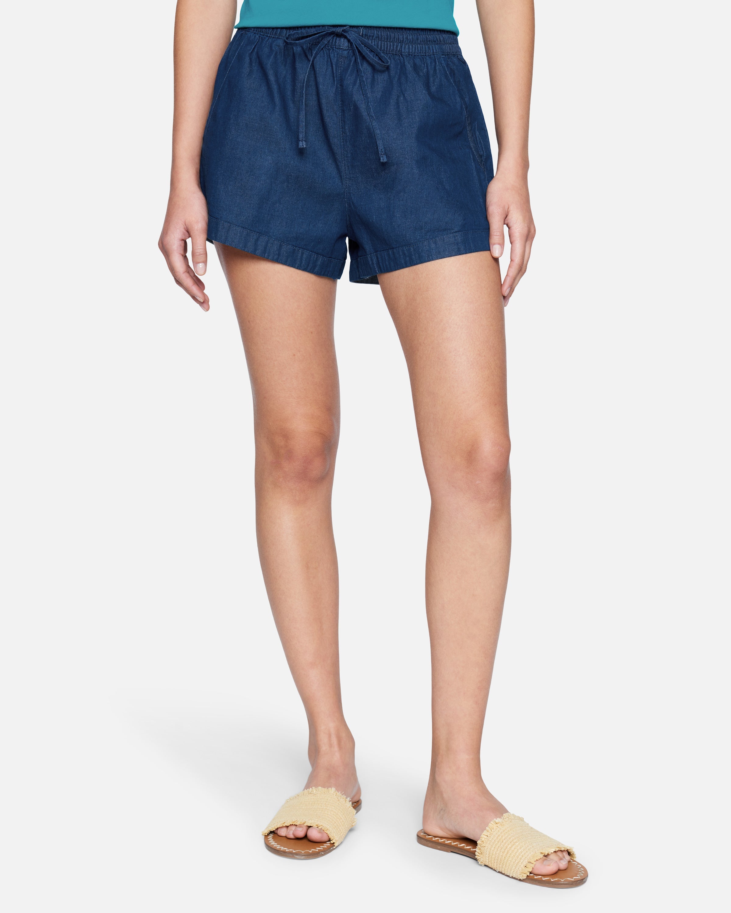 Hybrid Apparel Women's Cindy Chambray Shorts In Medieval Blue