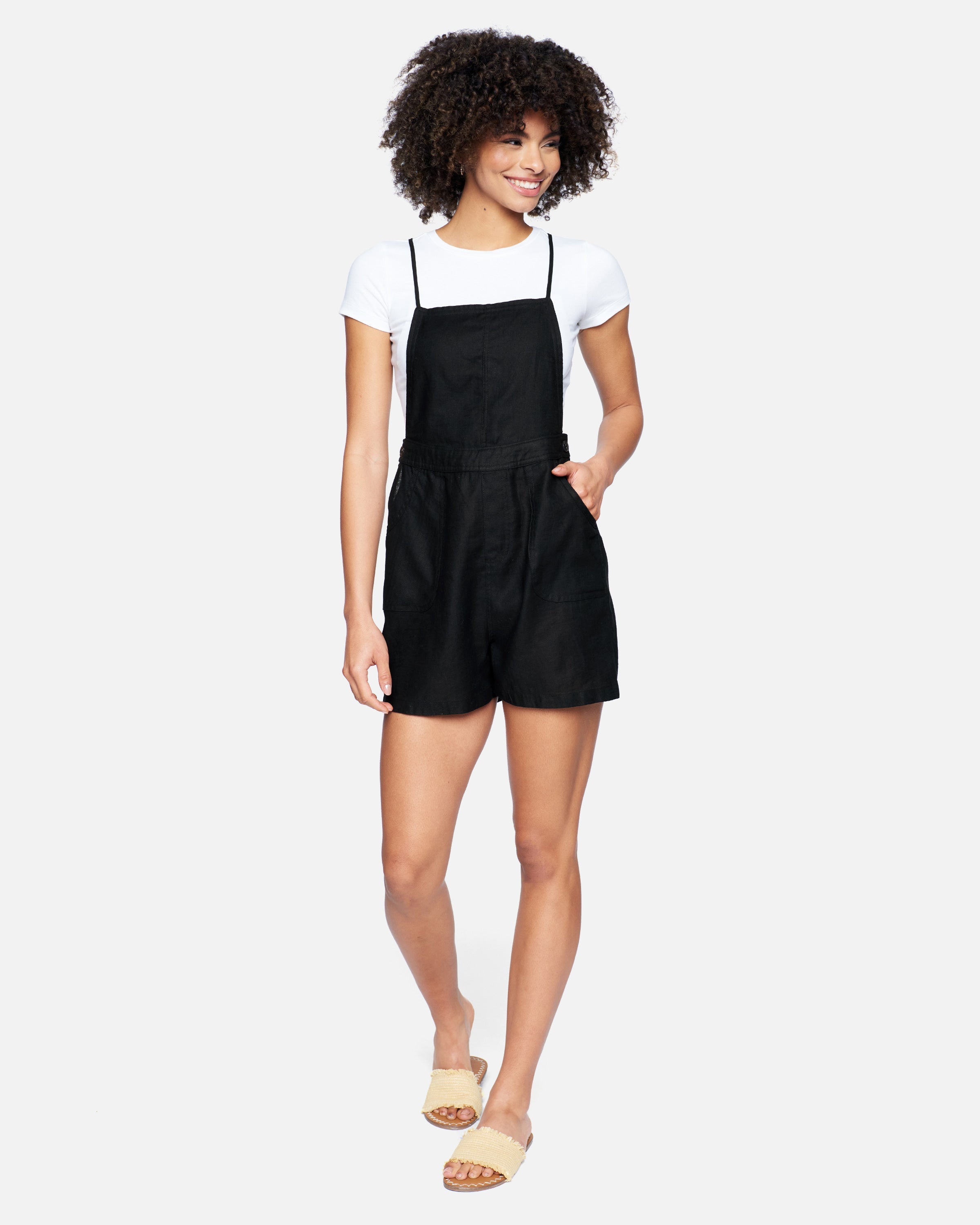 Hybrid Women's Ollie Shorts Overalls In Caviar