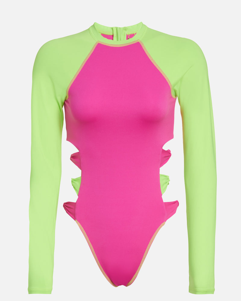 Buy Tidal Surf Suit, Neon Surf Suit, Wet Suit, Surf Suit, Neon Swimsuit,  Neon Bikini, Neon Top, Bodysuit, Swimsuit, 80s Swimsuit Online in India 