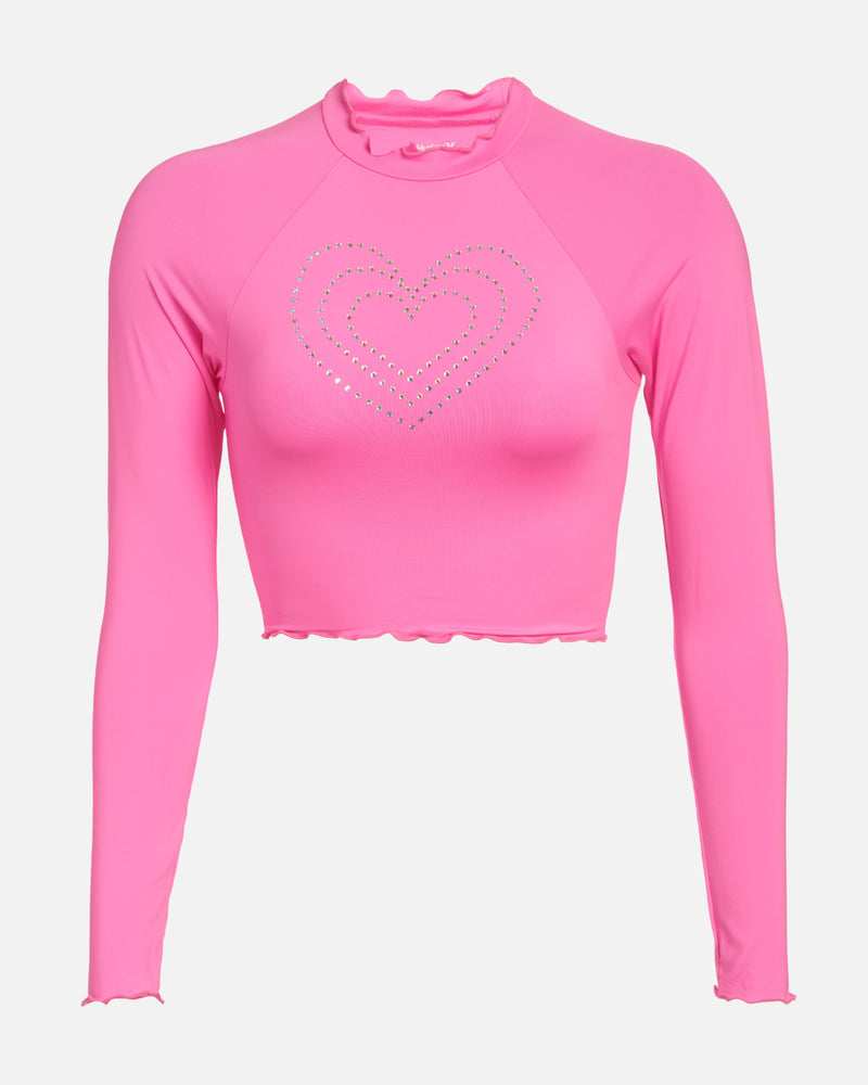 I Play Easy-On Long Sleeve Rashguard Shirt - Light Pink