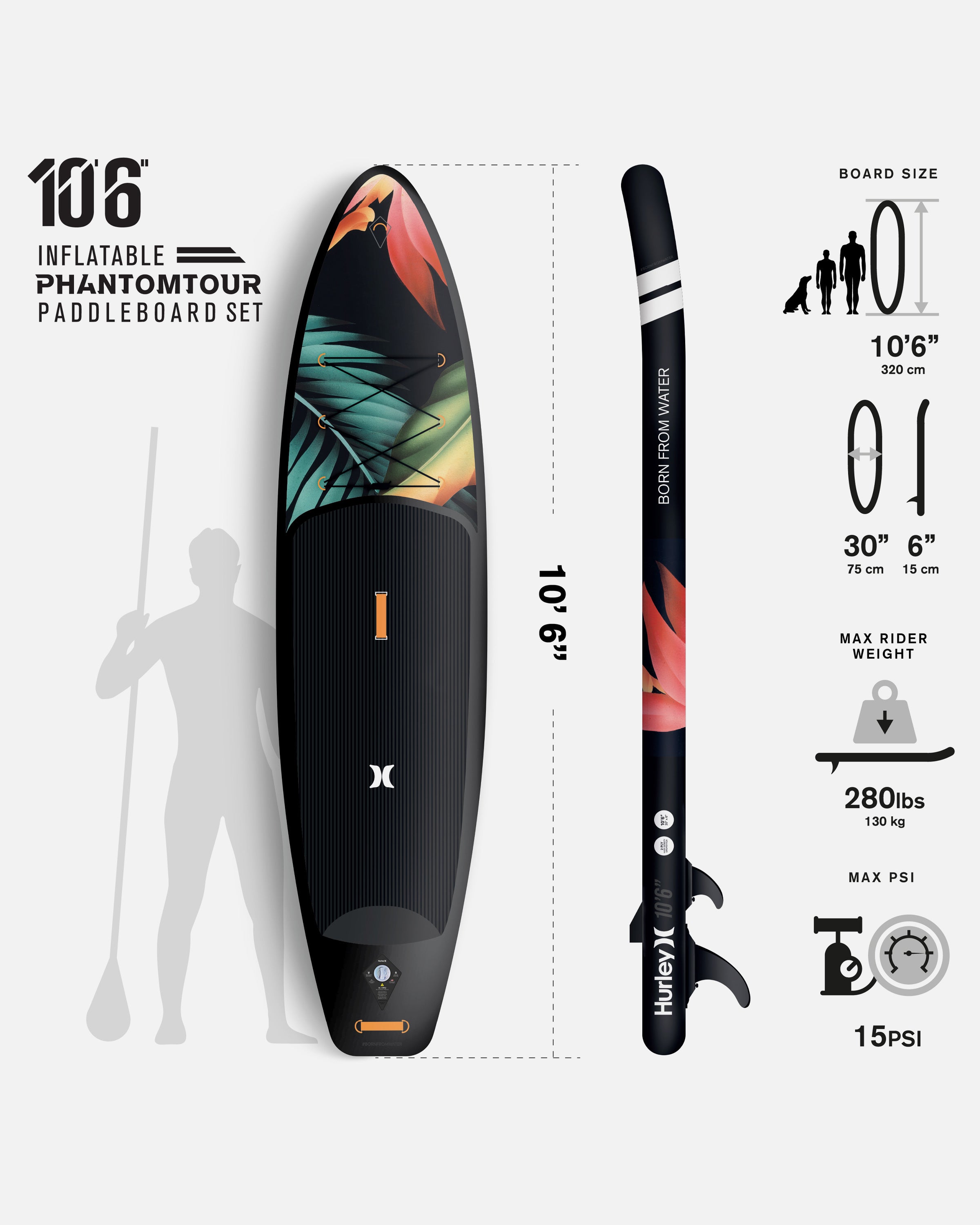 Cyfie 10'6 inch Inflatable Paddle Board Stand Up Paddle Board with Kayak Seat Kit for Fishing Yoga Surfing,Youth & adult Standing Boat,Perfect for All