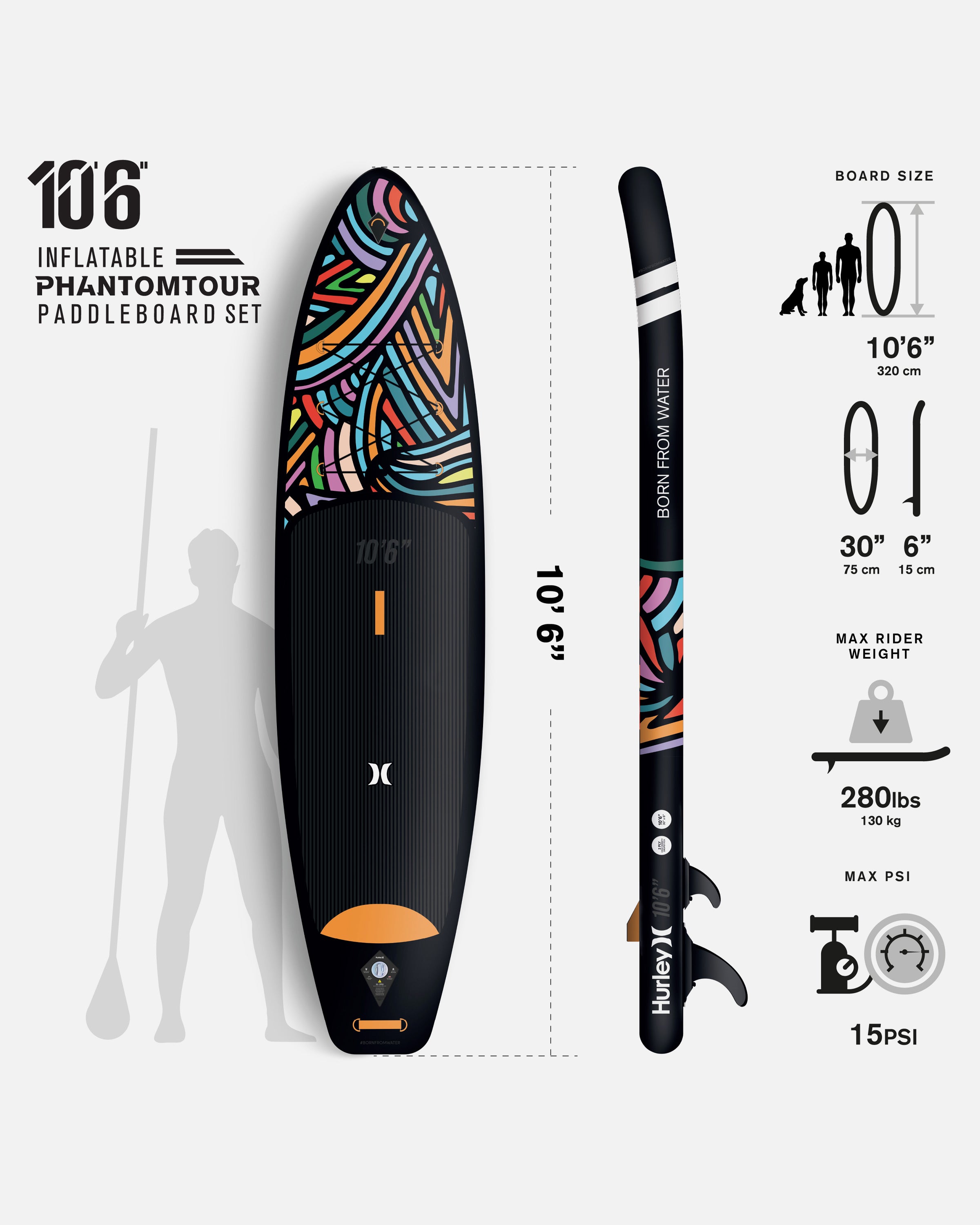 Color Wave - Hurley Phantom Tour 10\'6\