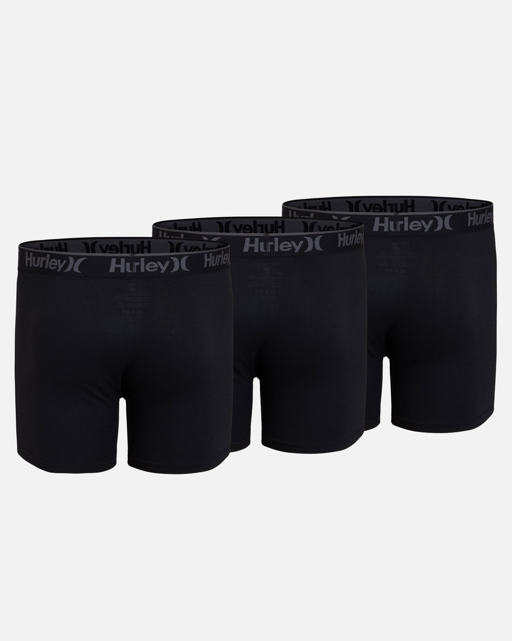 Hurley 2 Pack Everyday Stretch Boxer Briefs - Men's Boxers in Grey Heather  Black