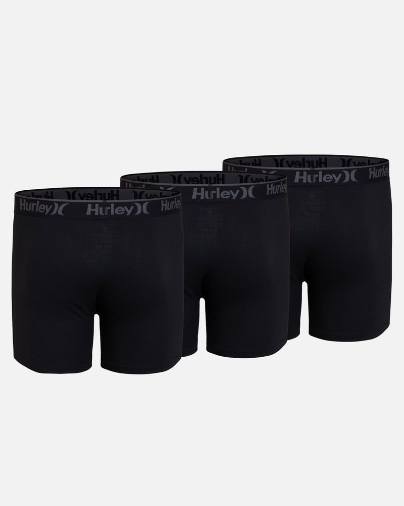Hurley Big Boy's S Boxer Briefs Shorts Underwear 2 Pack Black Gray 6-8 Black