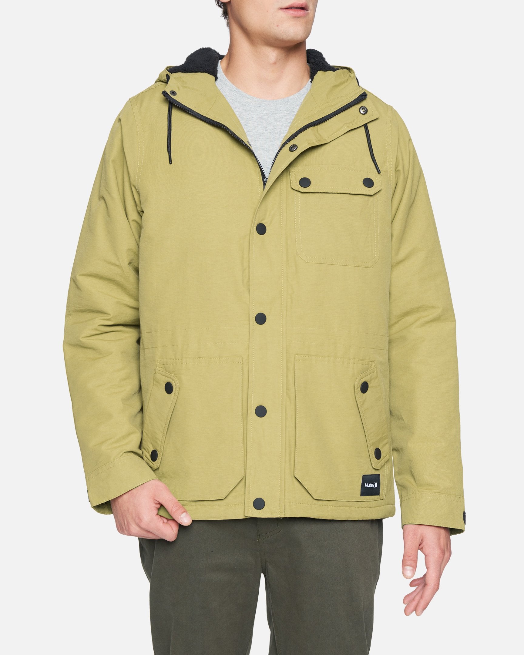 hurley men's outdoor hooded jacket