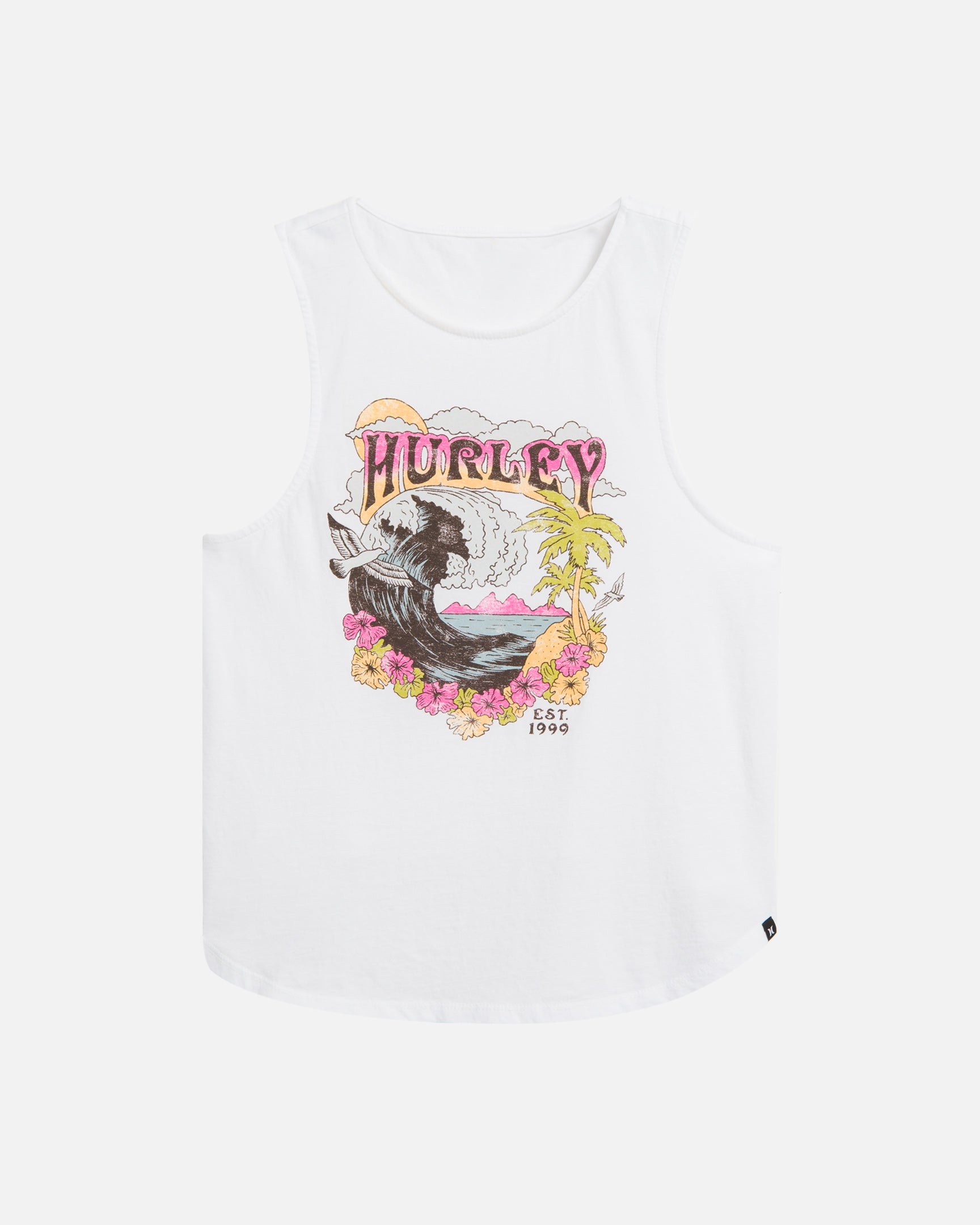 WHITE - Flower Tubing Flouncy Tank | Hurley