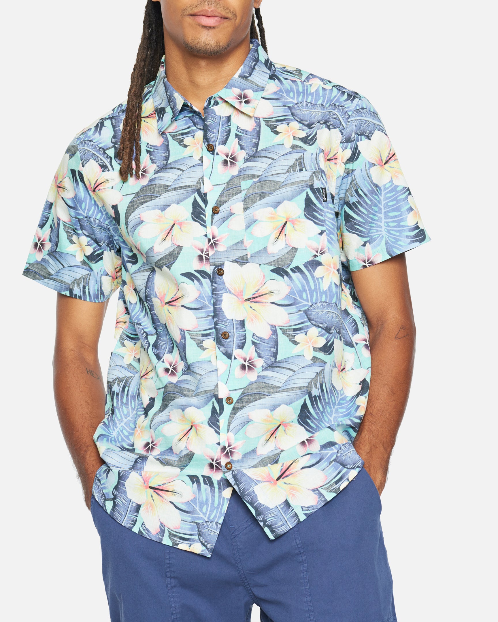 Men's Cabana Shirt in Diffused Blue, Size Small