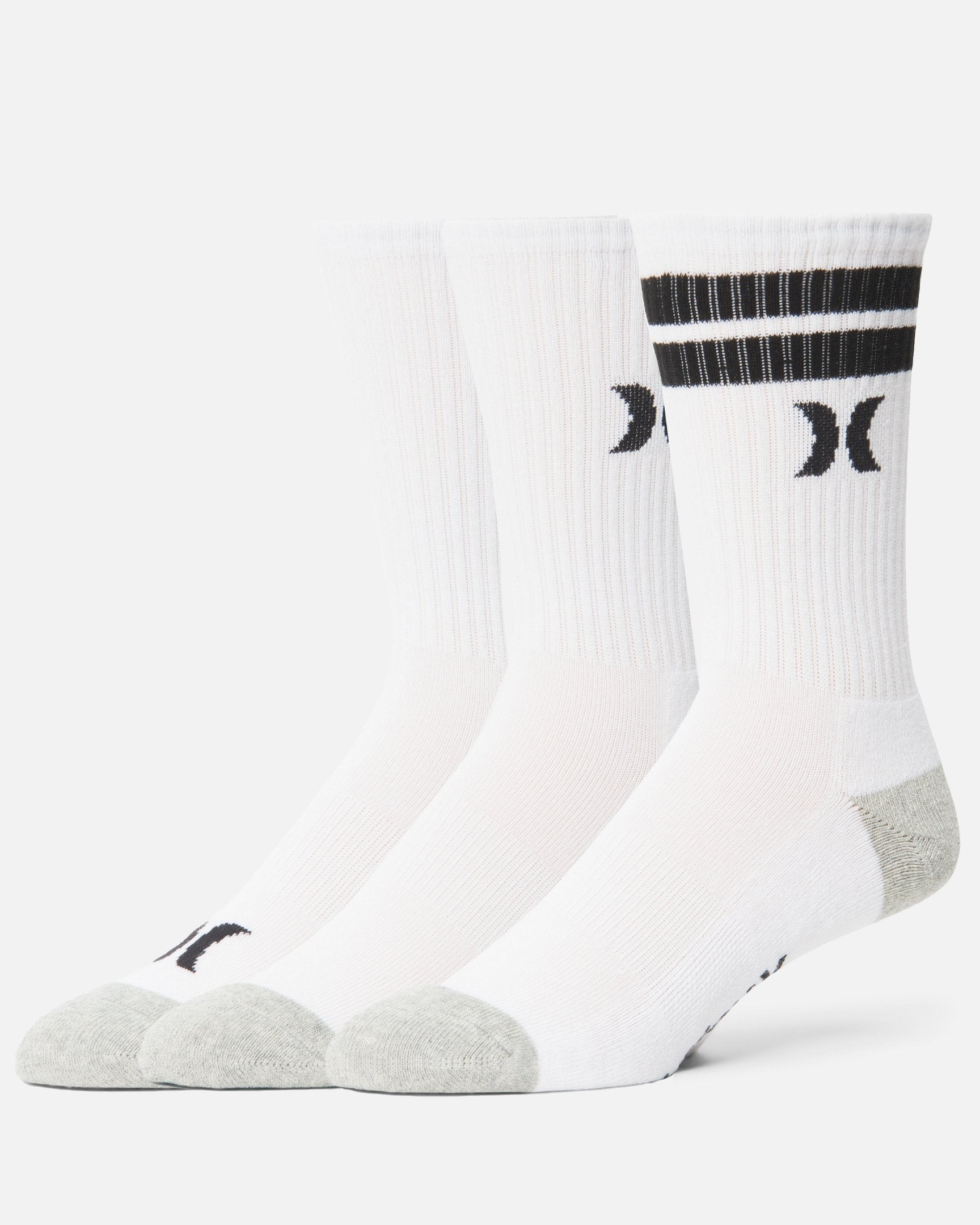 WHITE/BLACK - 3-Pack Terry Crew Sock | Hurley