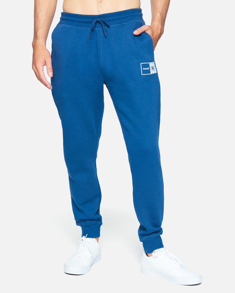 Blue - Natural Relaxed Fit Cotton Fleece Jogger