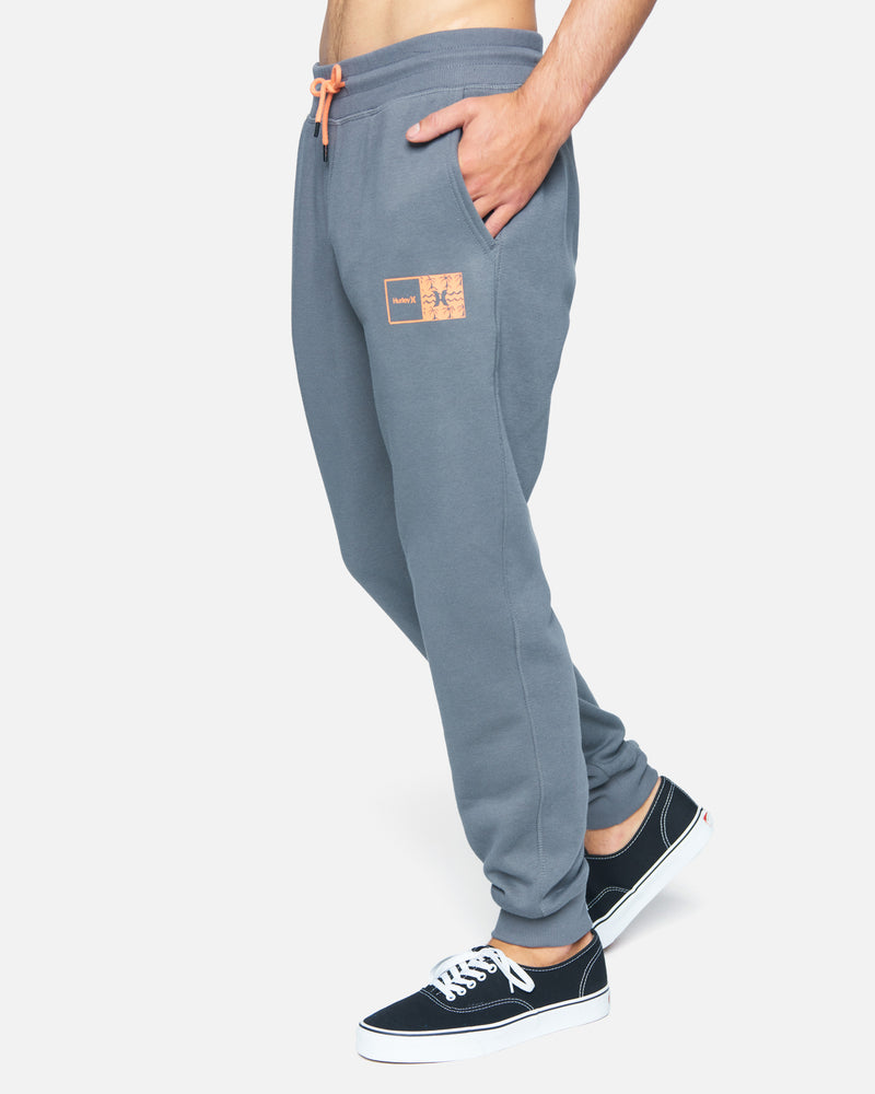 Blue - Natural Relaxed Fit Cotton Fleece Jogger