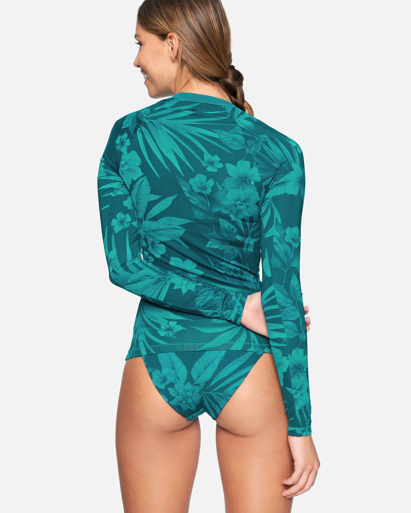 Cassie Liz Womens Plus Size Rash Guard Long Sleeve Swim Tops UPF