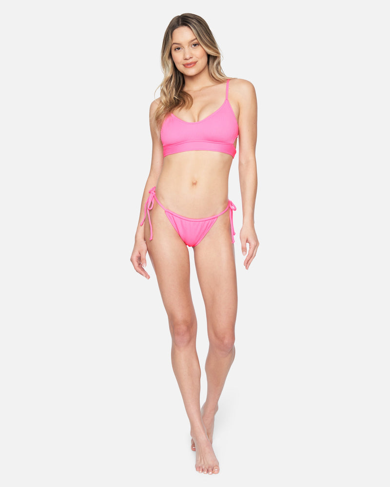 Pink Guava - Texture Beach Bralette Bikini Top