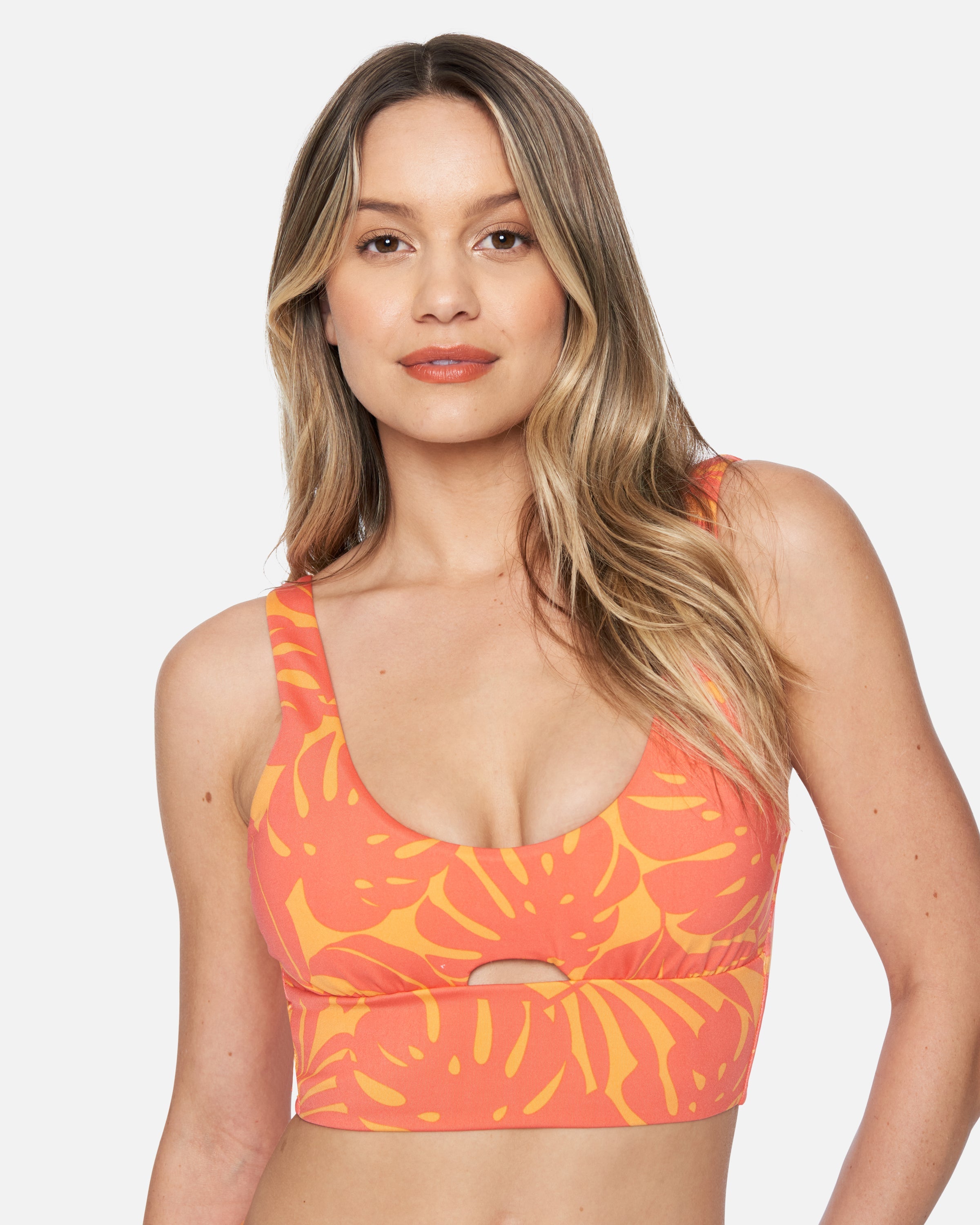 Hurley X Moore Aloha Max Solid Long Line Bikini Top