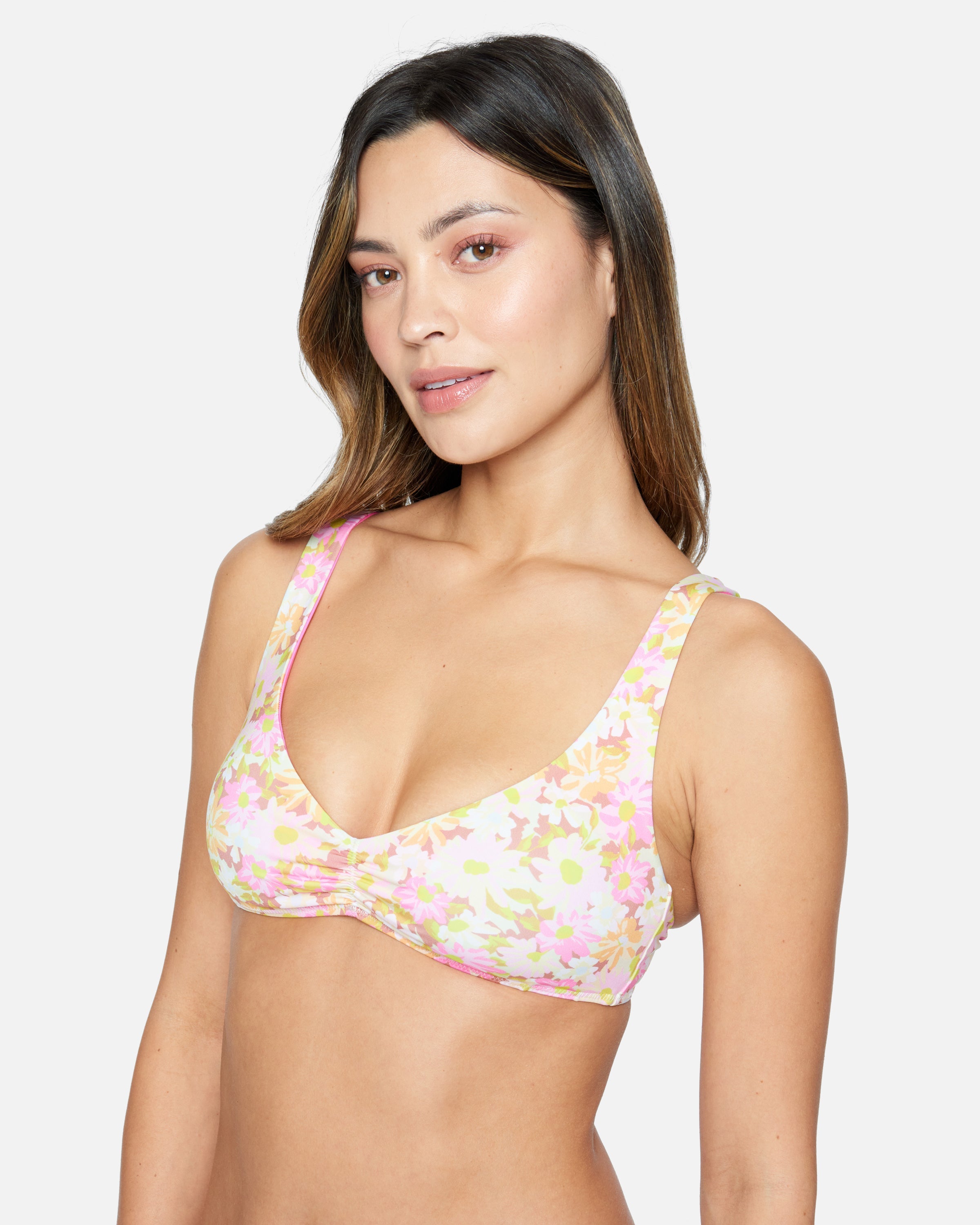 Hurley mint green bra with pink floral print size 38C