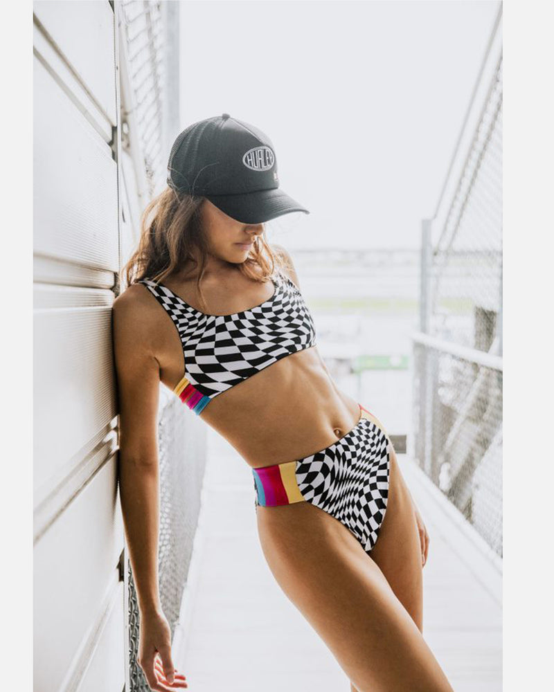 Women's Hurley Black NASCAR Reversible Triangle Bathing Suit Top
