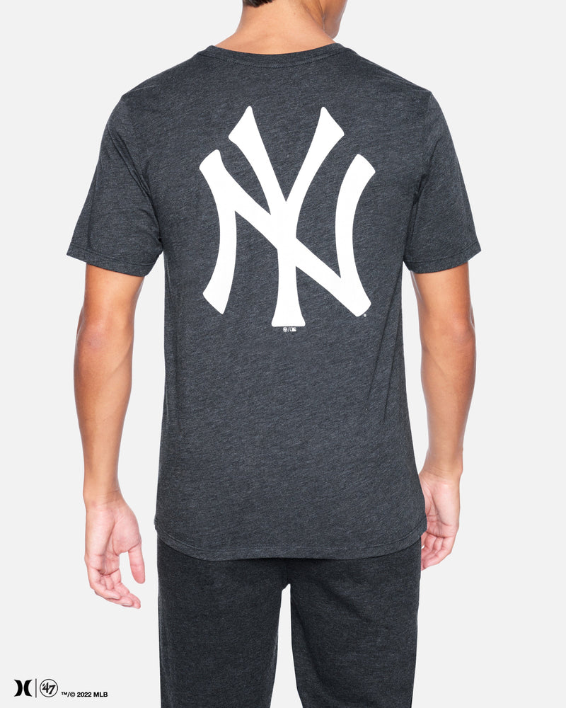 BLACK HEATHER - Hurley X 47 New York Yankees Short Sleeve T-Shirt