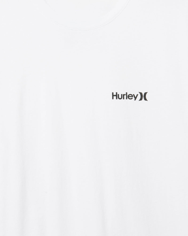 Hurley Men's White Hurley Brand Print Graphic T-Shirt - Dutch Goat