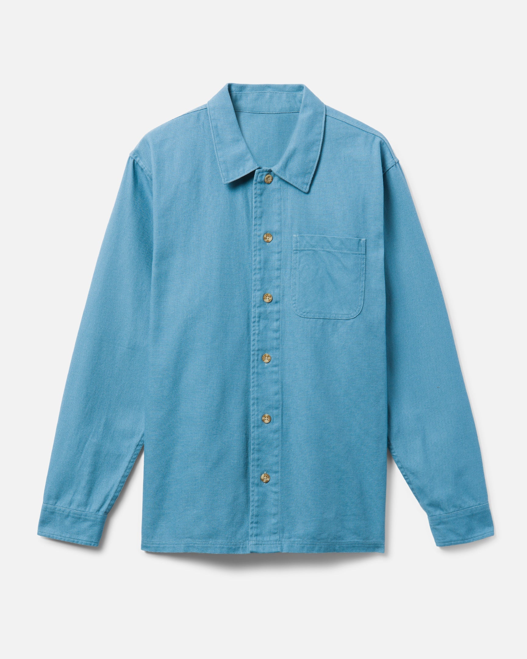 Men's Bixby Canvas Long Sleeve Shirt in Medium Blue