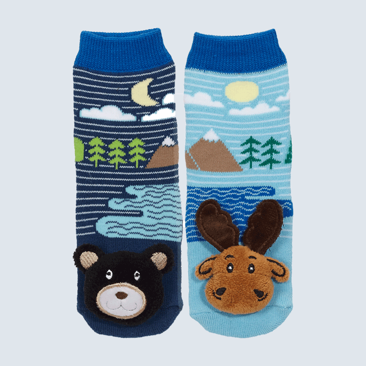 Baby Socks Moose and Black Bear | Lil' Traveller – Messy Moose Socks