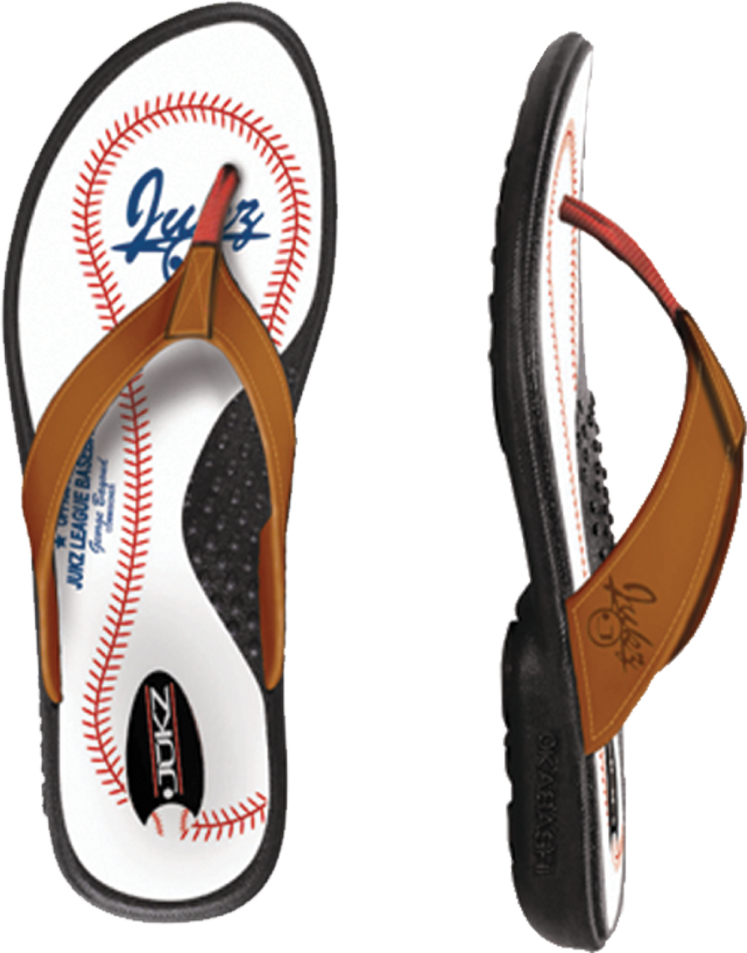 baseball flip flops