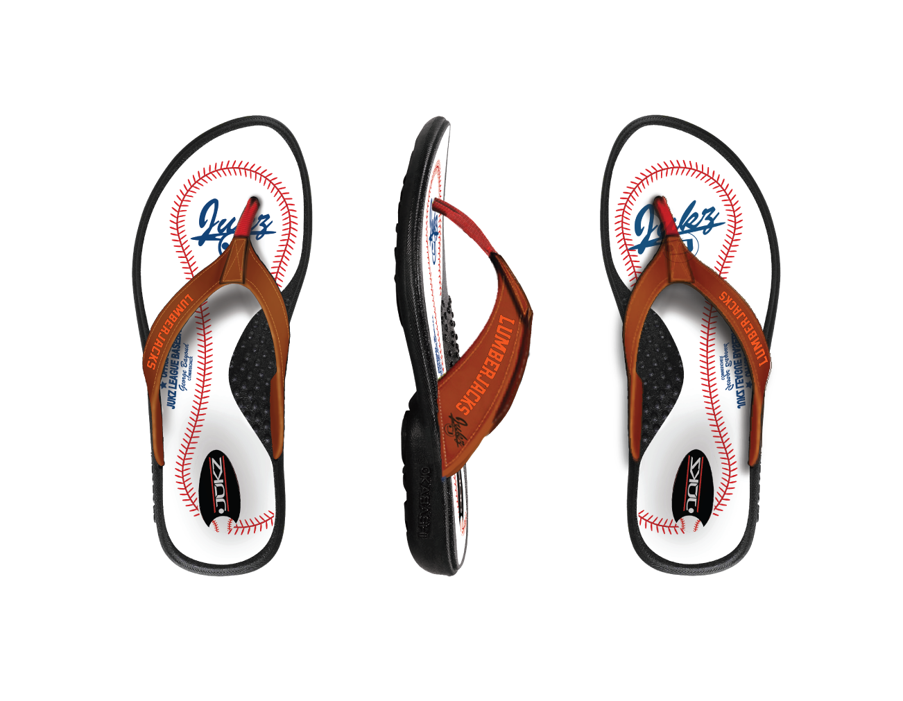 baseball flip flops