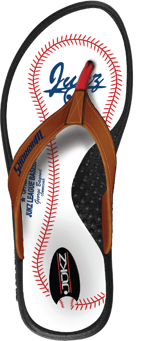 baseball flip flops