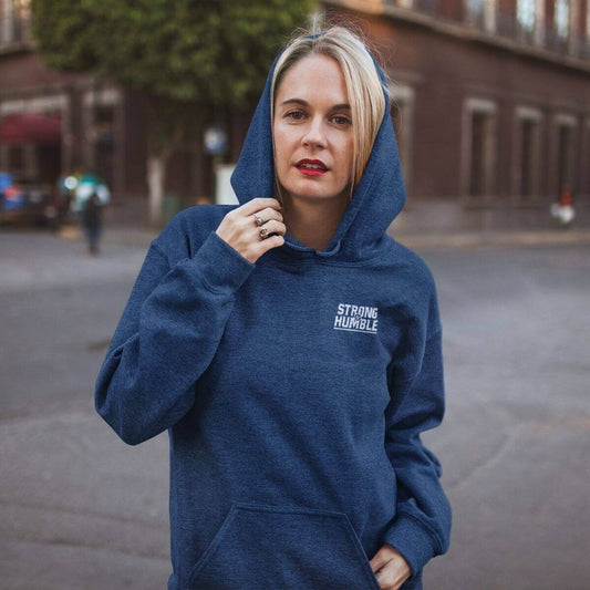 Classic Strong and Humble Women's Dark Heather Grey Hoodie