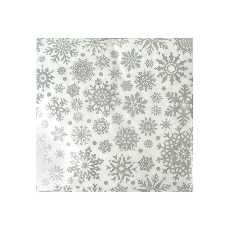 Silver Glitter Snowflake Wrapping Paper