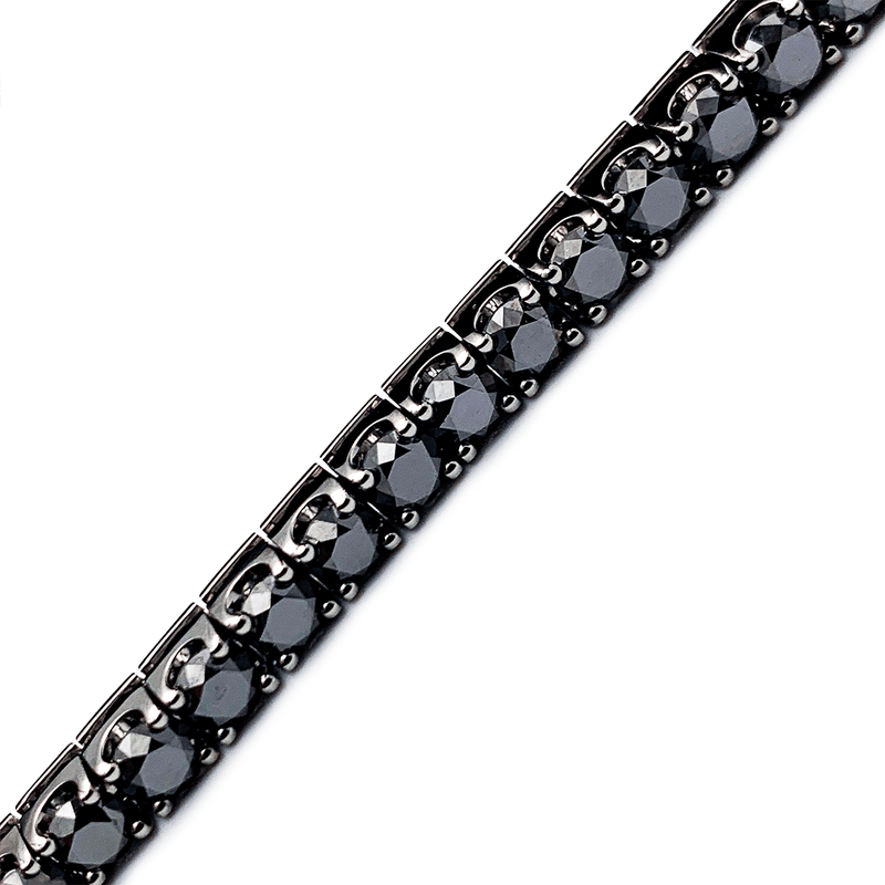 18k White Gold Tennis Bracelet 15 6ct Black Diamonds Cagau