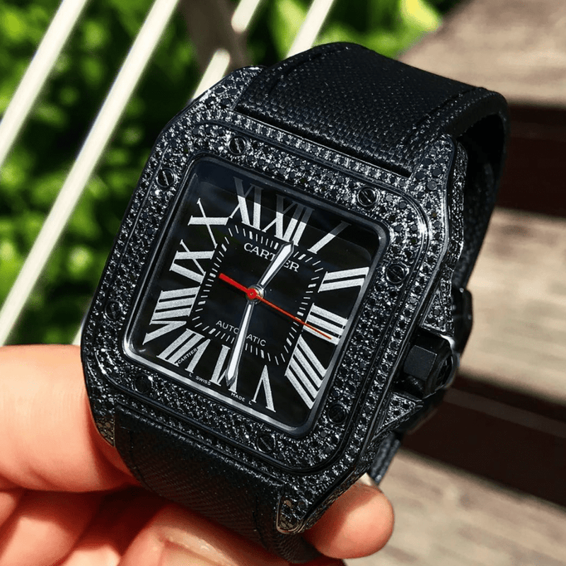 cartier watch black face