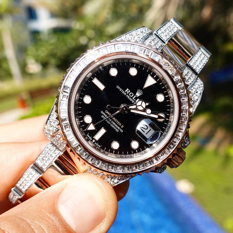 rolex gmt with diamonds