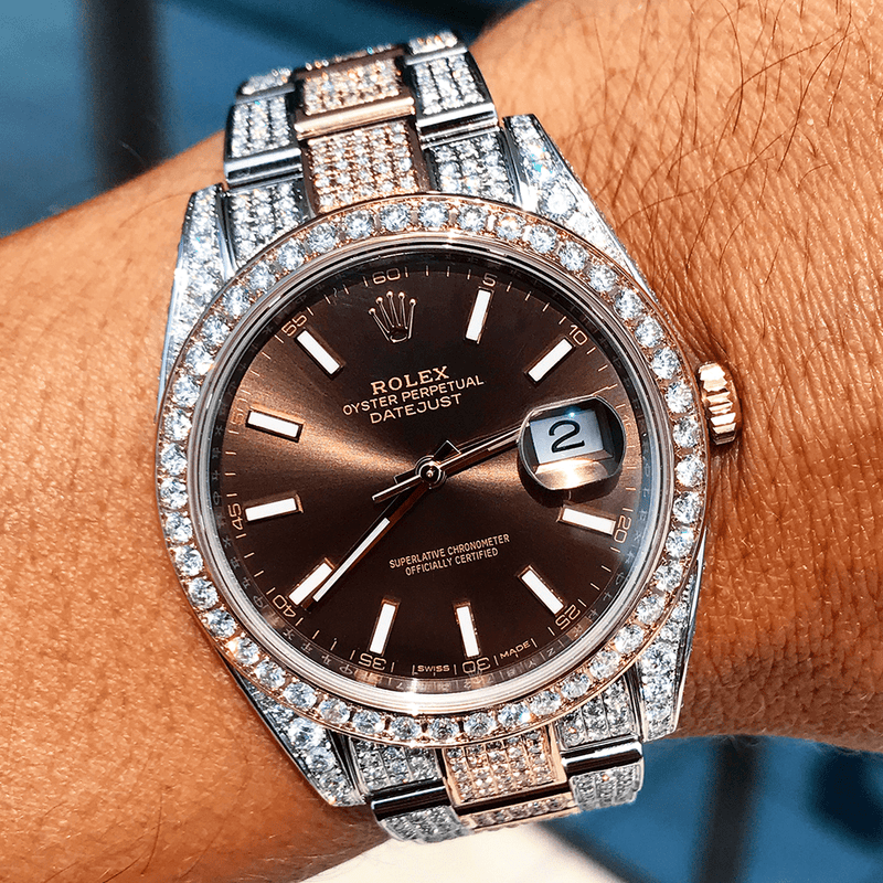 rolex datejust 41 chocolate diamond