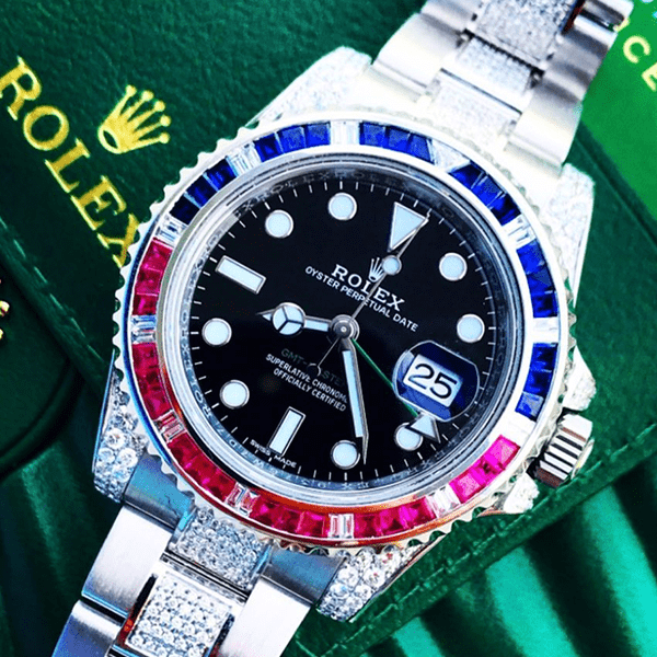 rolex gmt pepsi diamond