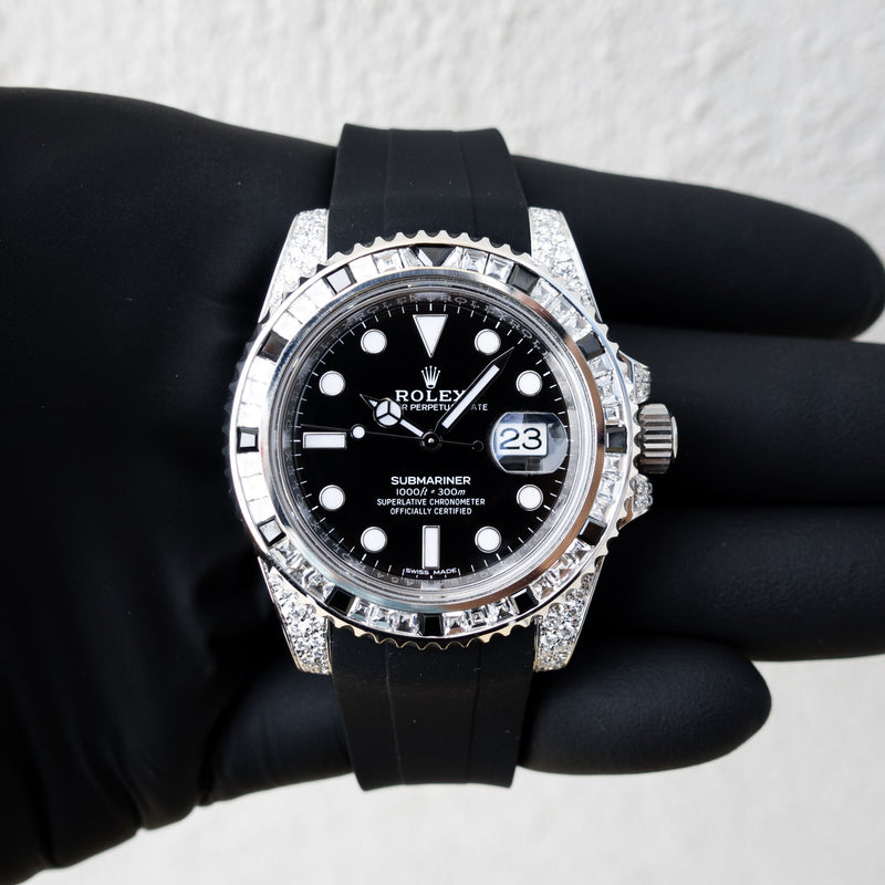 rolex black with diamonds