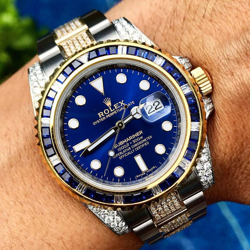 rolex submariner blue diamond dial