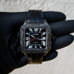 cartier leather band watch