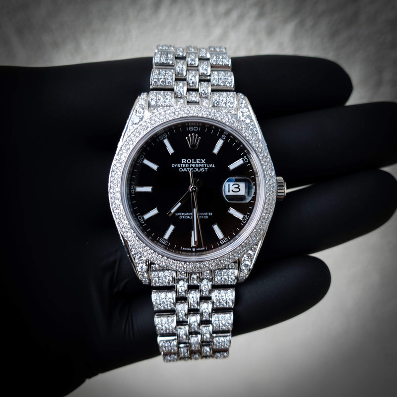 rolex datejust 41mm black diamond dial