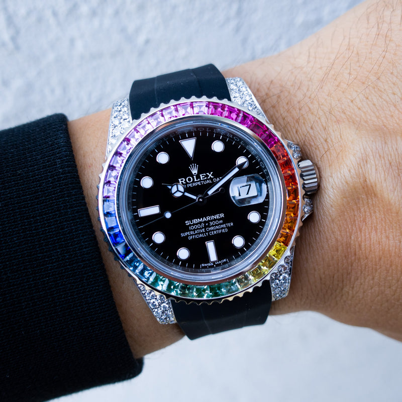 rolex submariner rainbow bezel