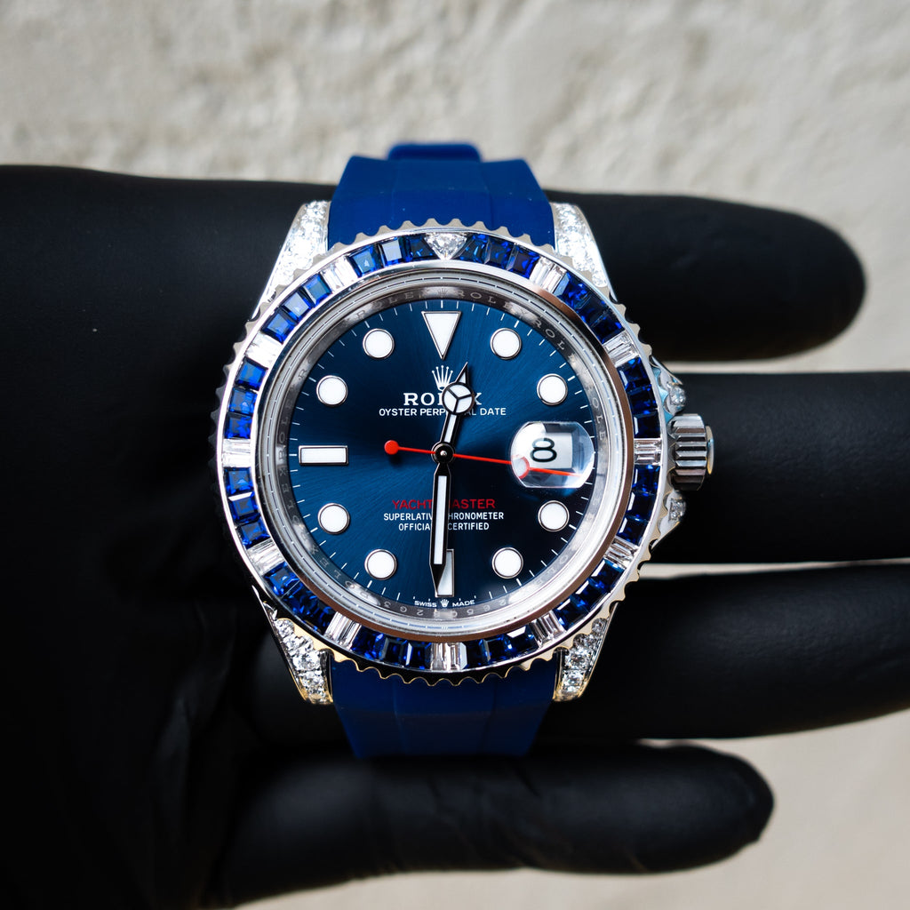 rolex blue face yachtmaster