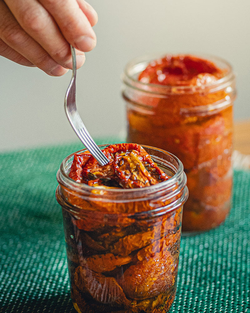 Candied tomatoes in jars